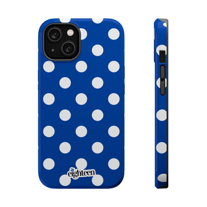 Royal Blue & White Sorority Polka Dot MagSafe Tough Case