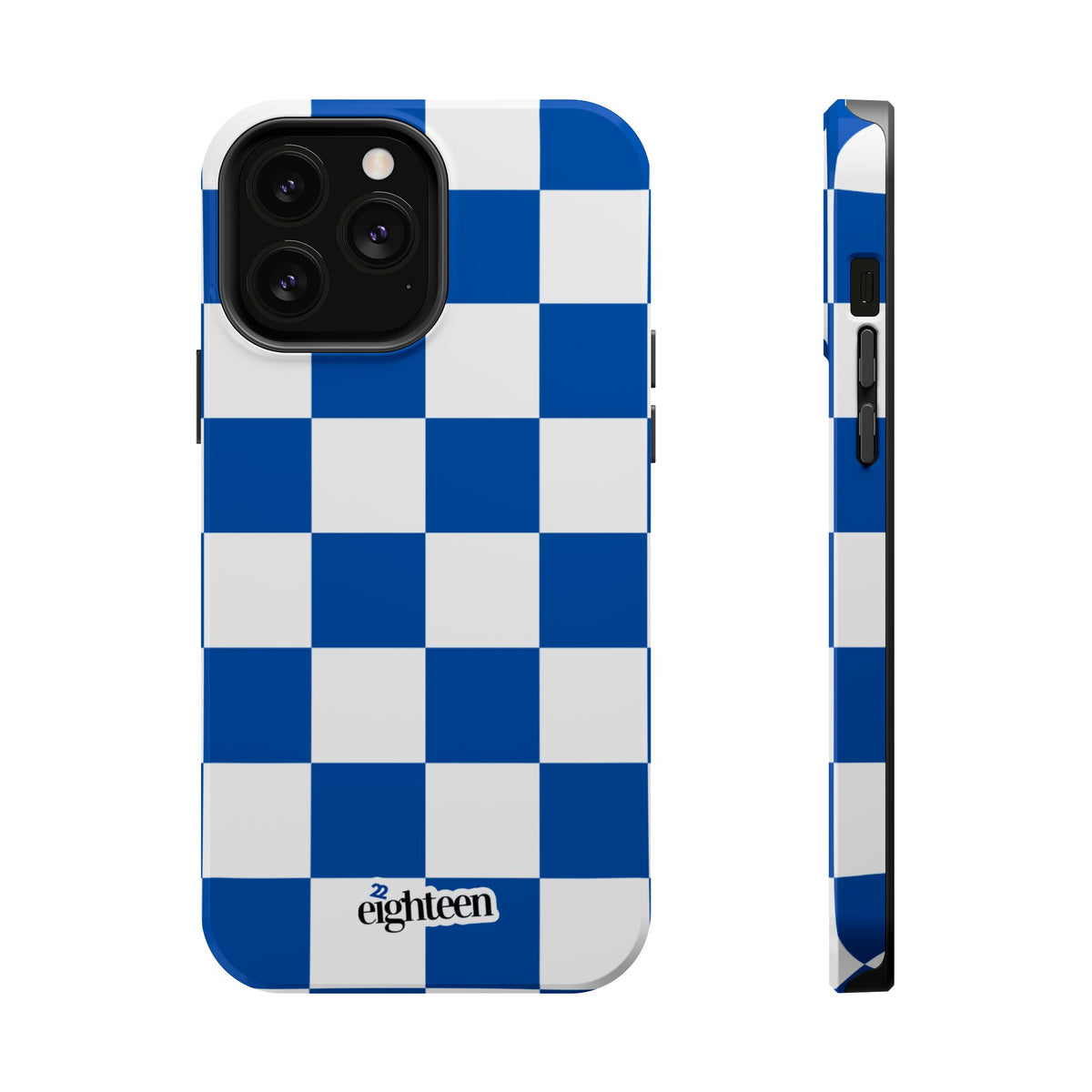 Royal Blue & White Check, Please! MagSafe Phone Case