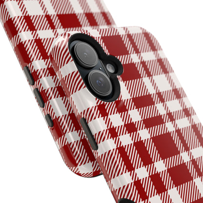 Crimson & Cream Sorority Plaid MagSafe Tough Case