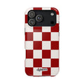 Crimson & Cream Check, Please! MagSafe Phone Case