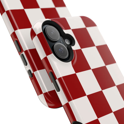 Crimson & Cream Sorority Checkered MagSafe Tough Case
