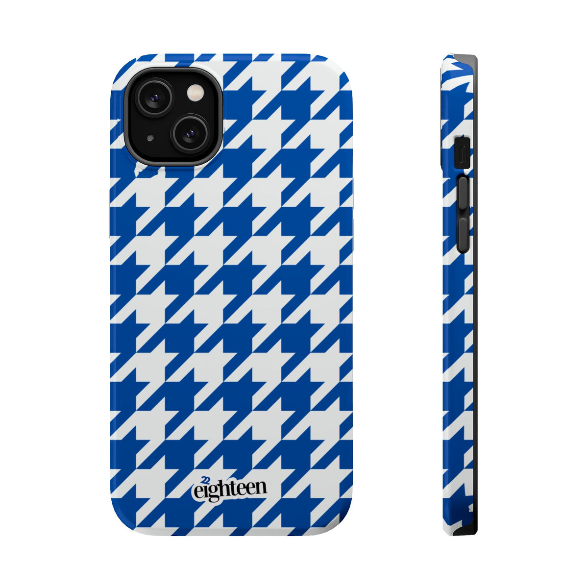 Royal Blue & White Staccato MagSafe Phone Case