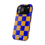 Royal Blue & Gold Check, Please! MagSafe Phone Case