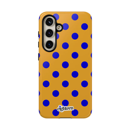Royal Blue & Gold Polka Dot Tough Phone Case