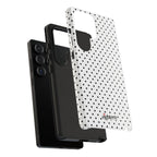 White Dotty Tough Phone Case