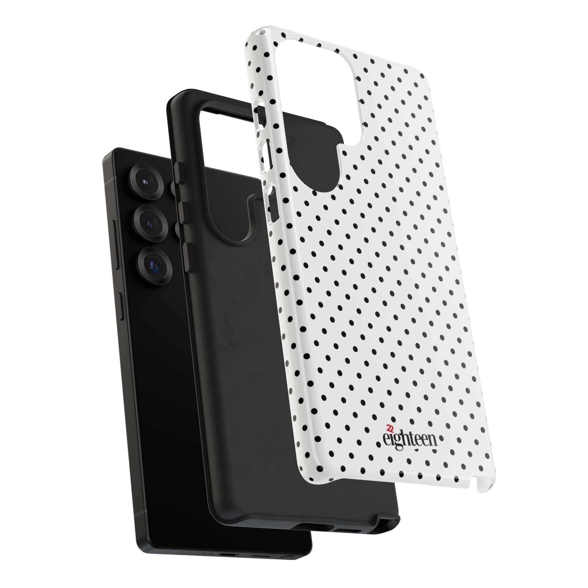 White Dotty Tough Phone Case