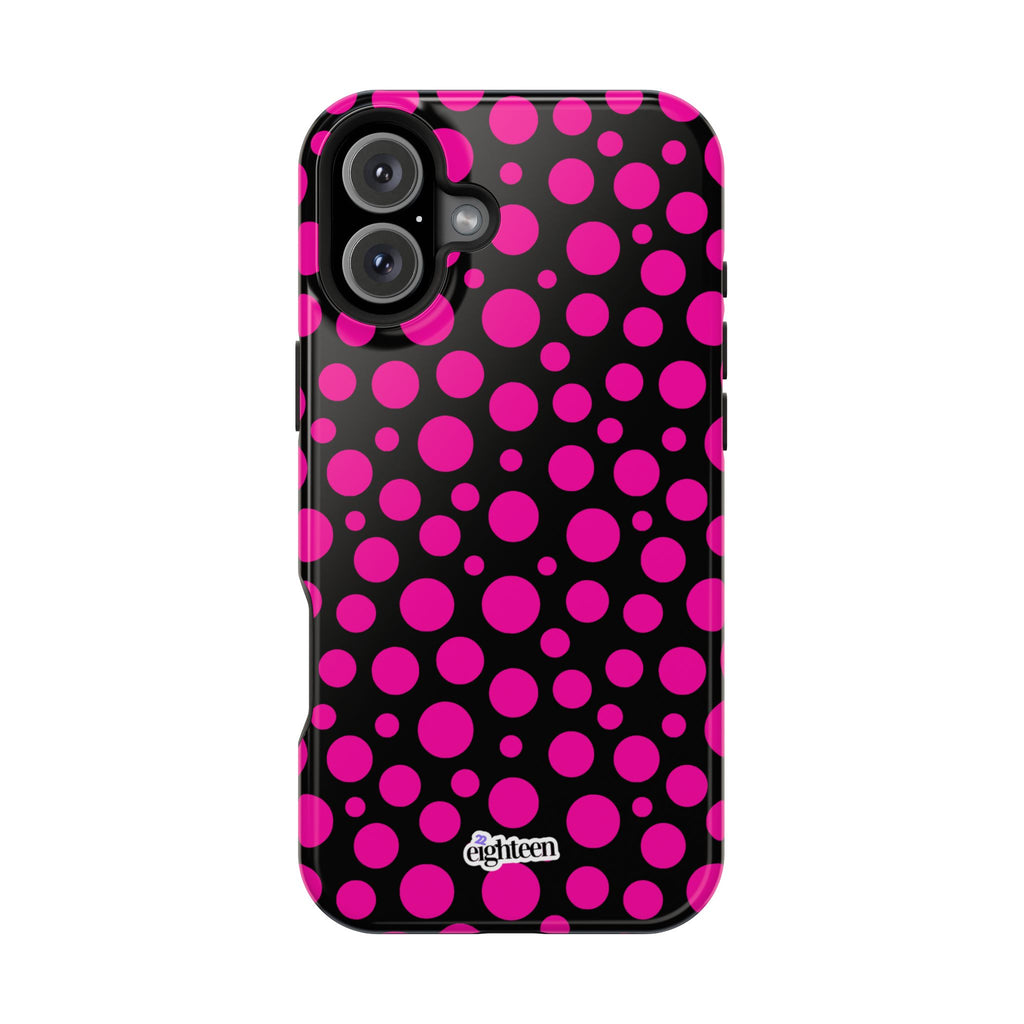 Black + Pink Poppy MagSafe Tough Case