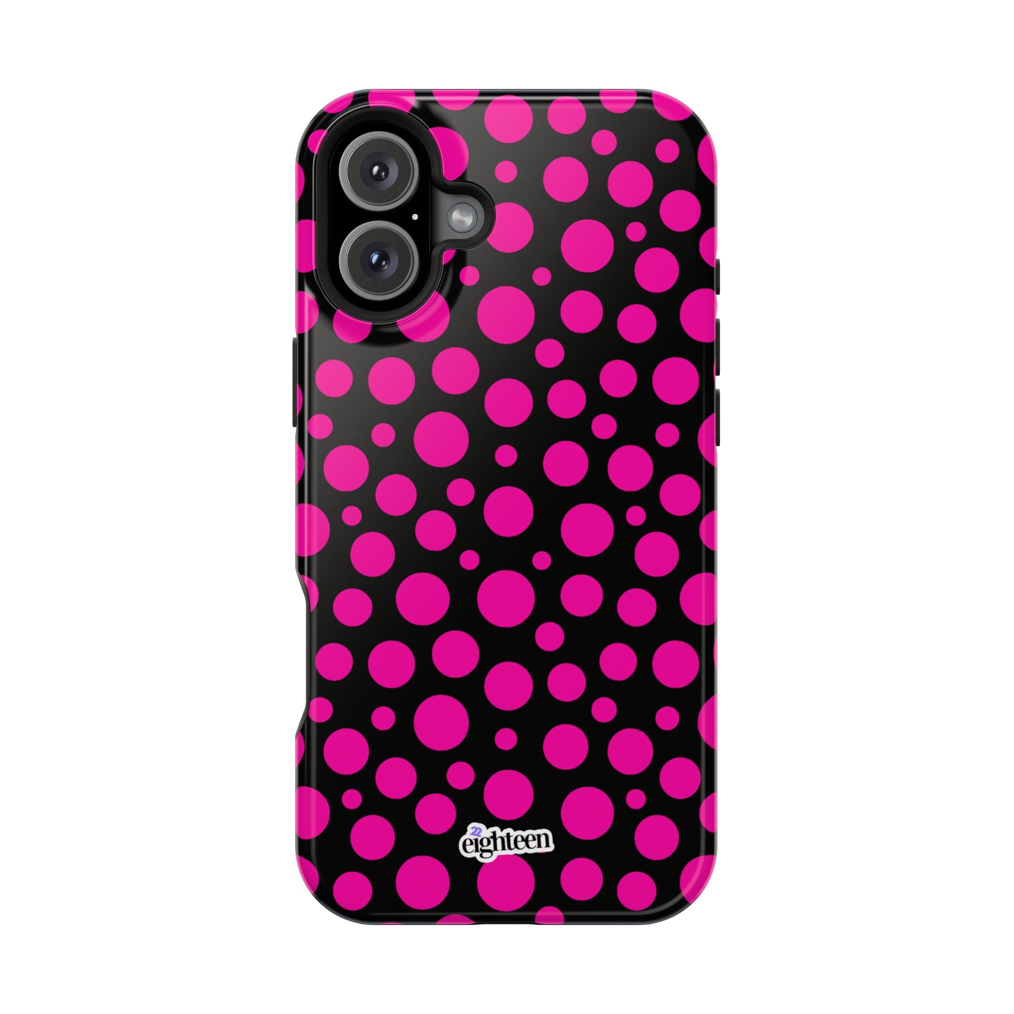 Black + Pink Poppy MagSafe Tough Case