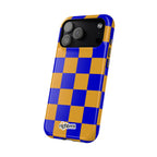 Royal Blue & Gold Check, Please! MagSafe Phone Case