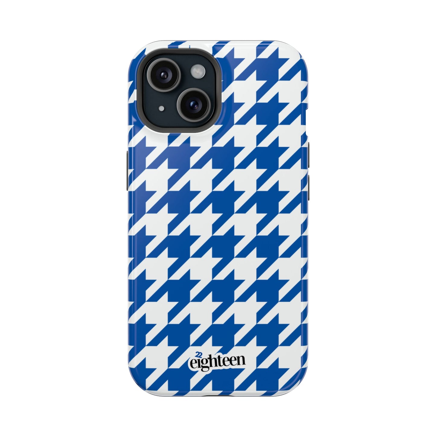 Royal Blue & White Sorority Houndstooth MagSafe Tough Case