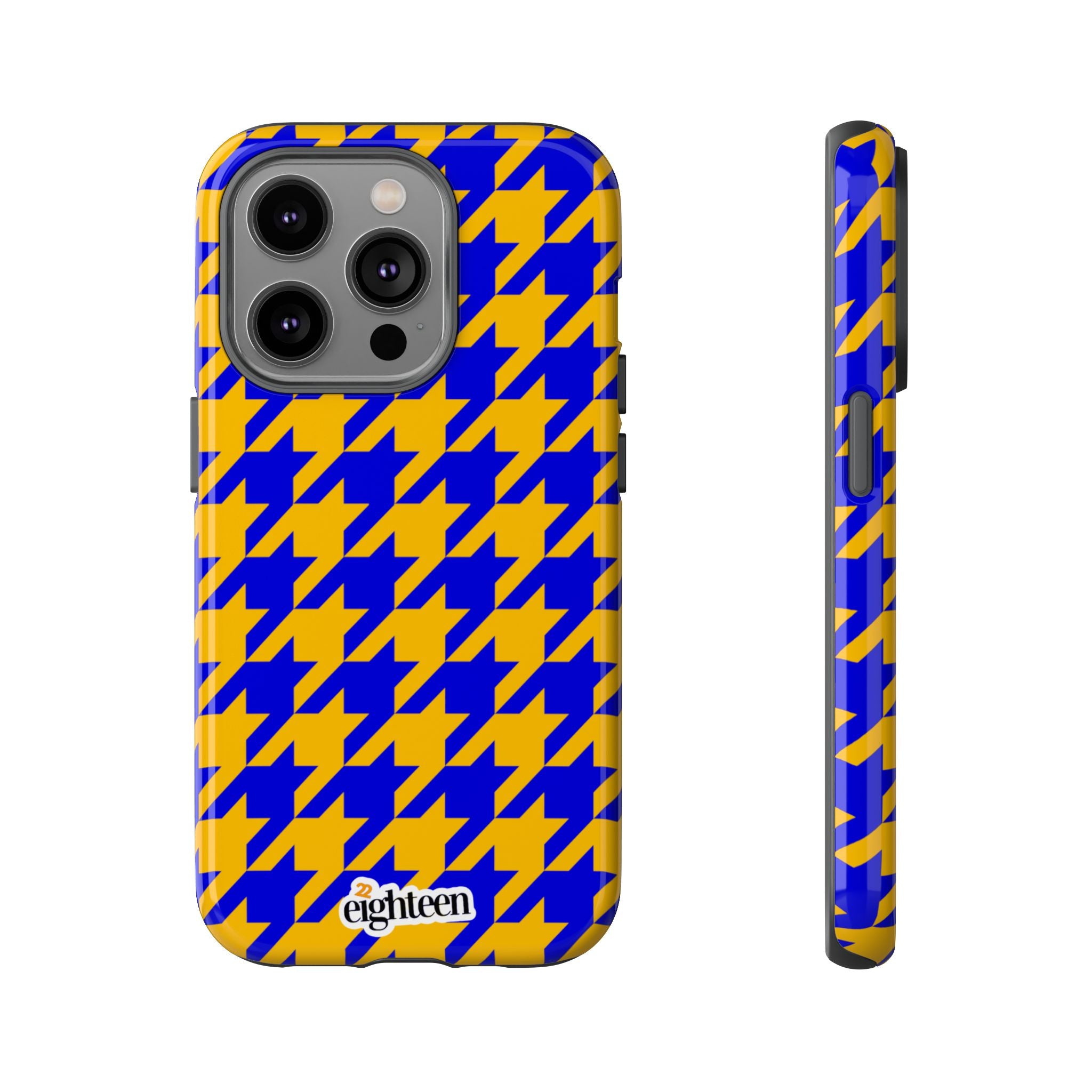 Royal Blue & Gold Staccato Tough Phone Case