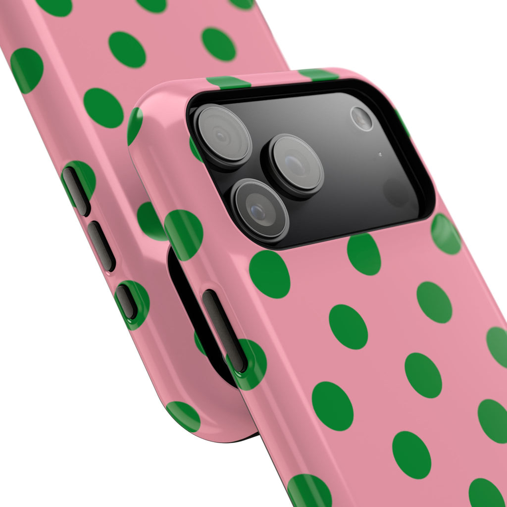 Pink Salmon & Apple Green Dot Theory MagSafe Phone Case