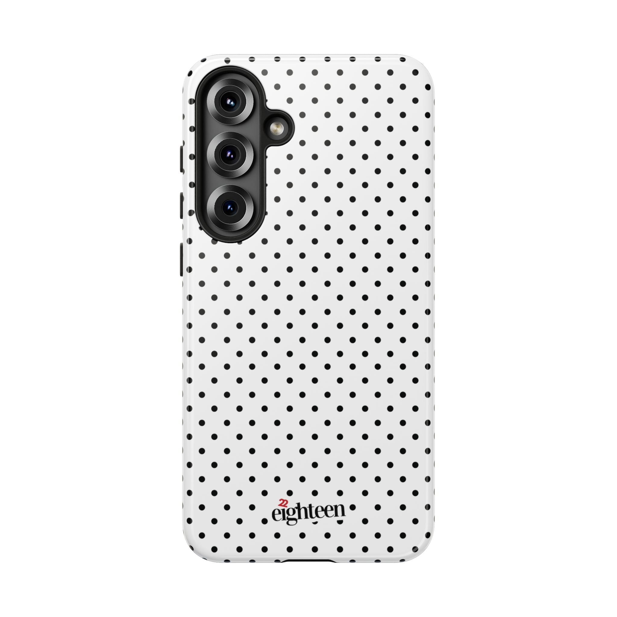 White Dotty Tough Phone Case