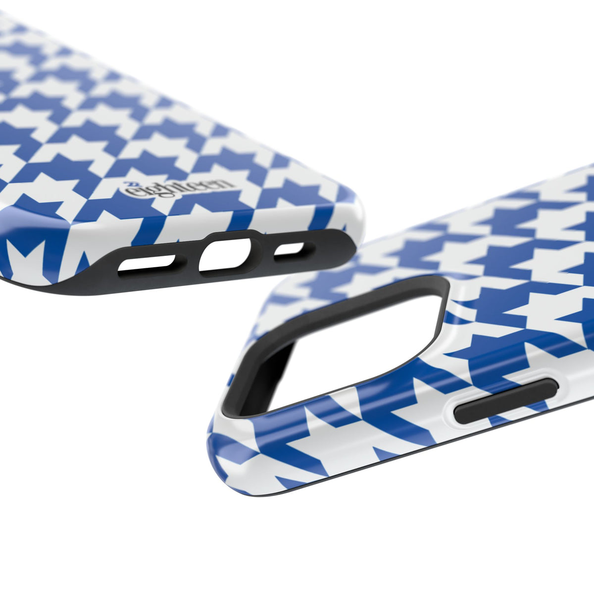 Royal Blue & White Staccato MagSafe Phone Case
