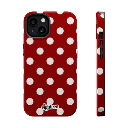 Crimson & Cream Sorority Polka Dot MagSafe Tough Case