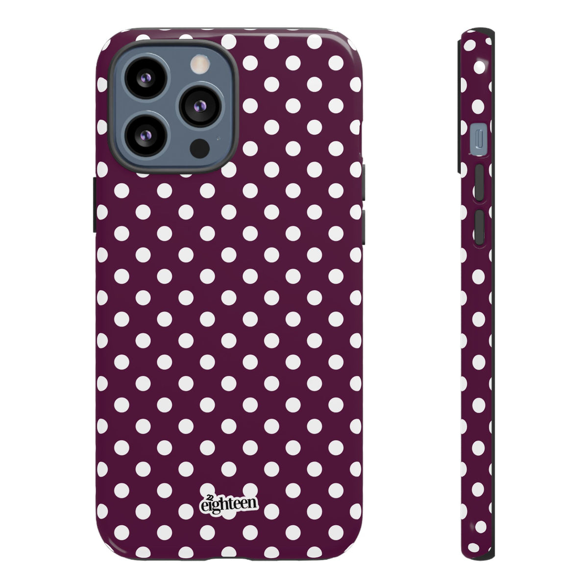 Maroon + White Dot Theory Phone Case