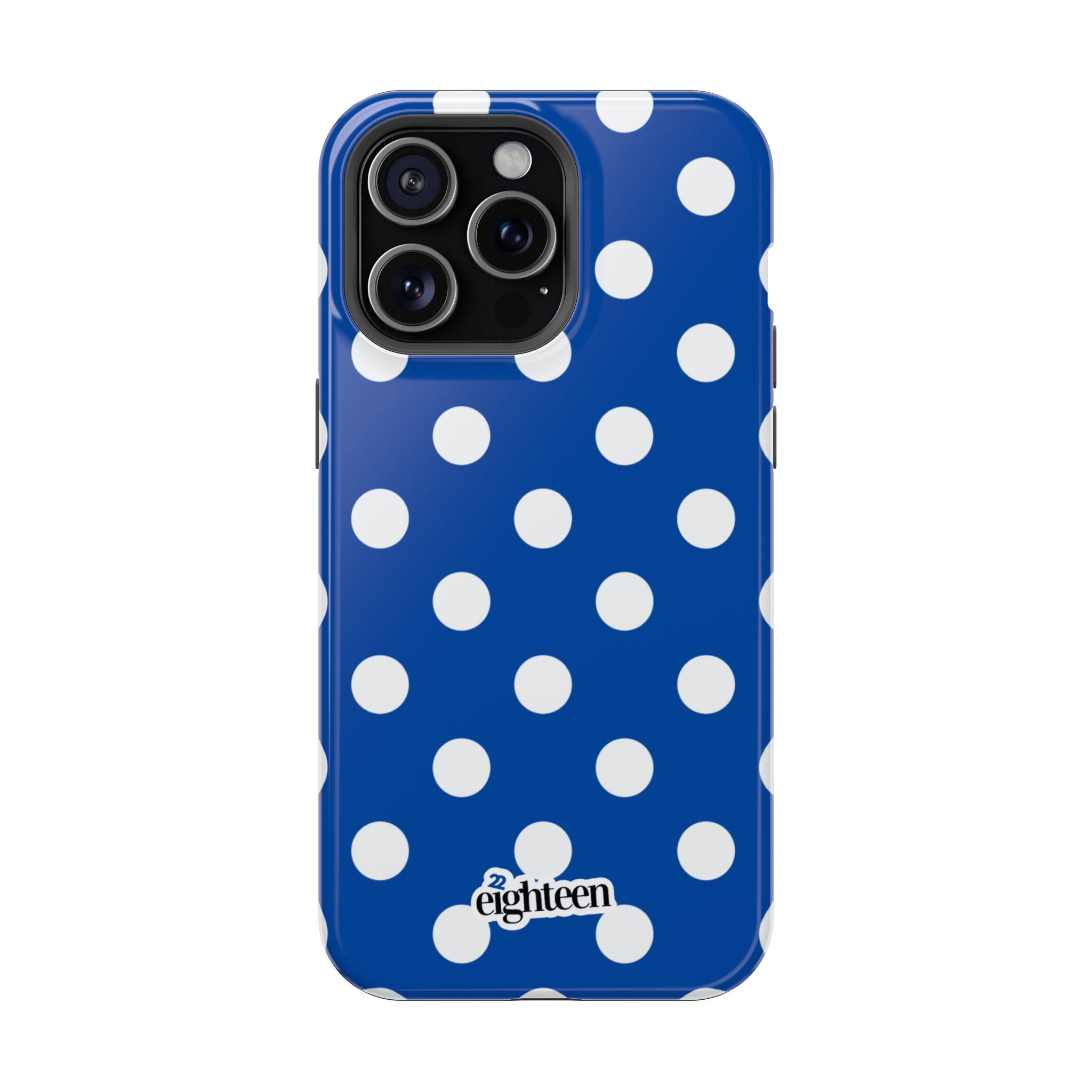 Royal Blue & White Polka Dot MagSafe Tough Case