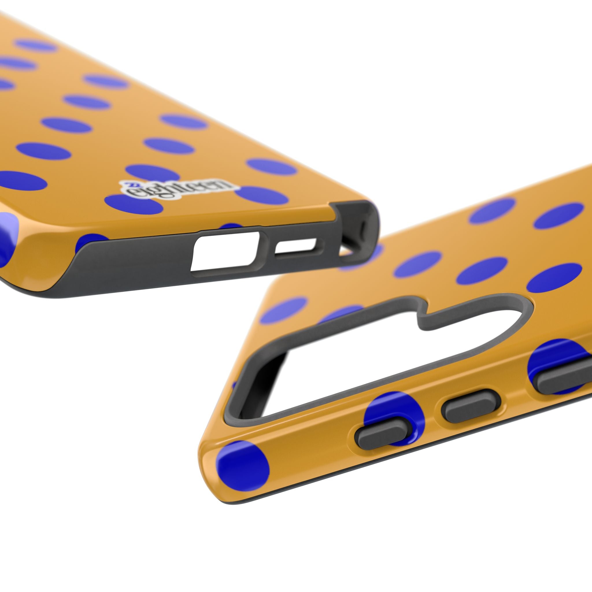 Royal Blue & Gold Polka Dot Tough Phone Case