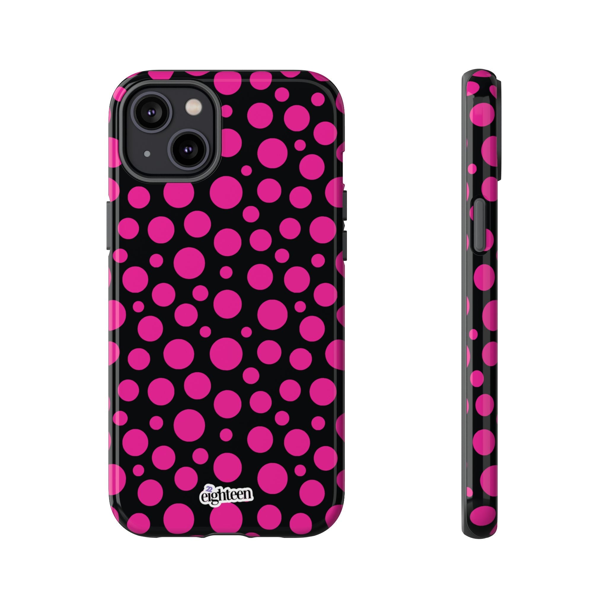Black + Pink Poppy Tough Phone Case