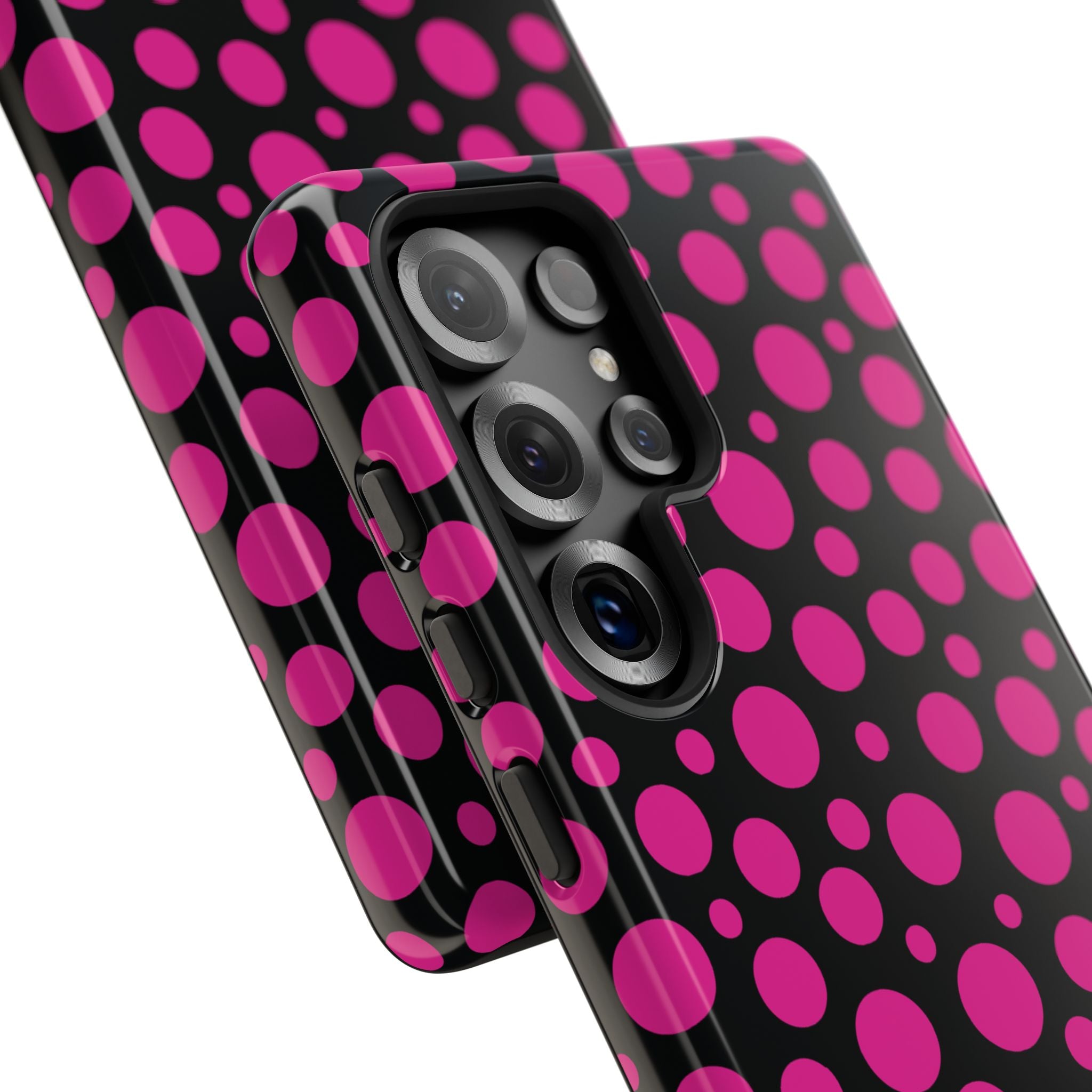 Black + Pink Poppy Tough Phone Case