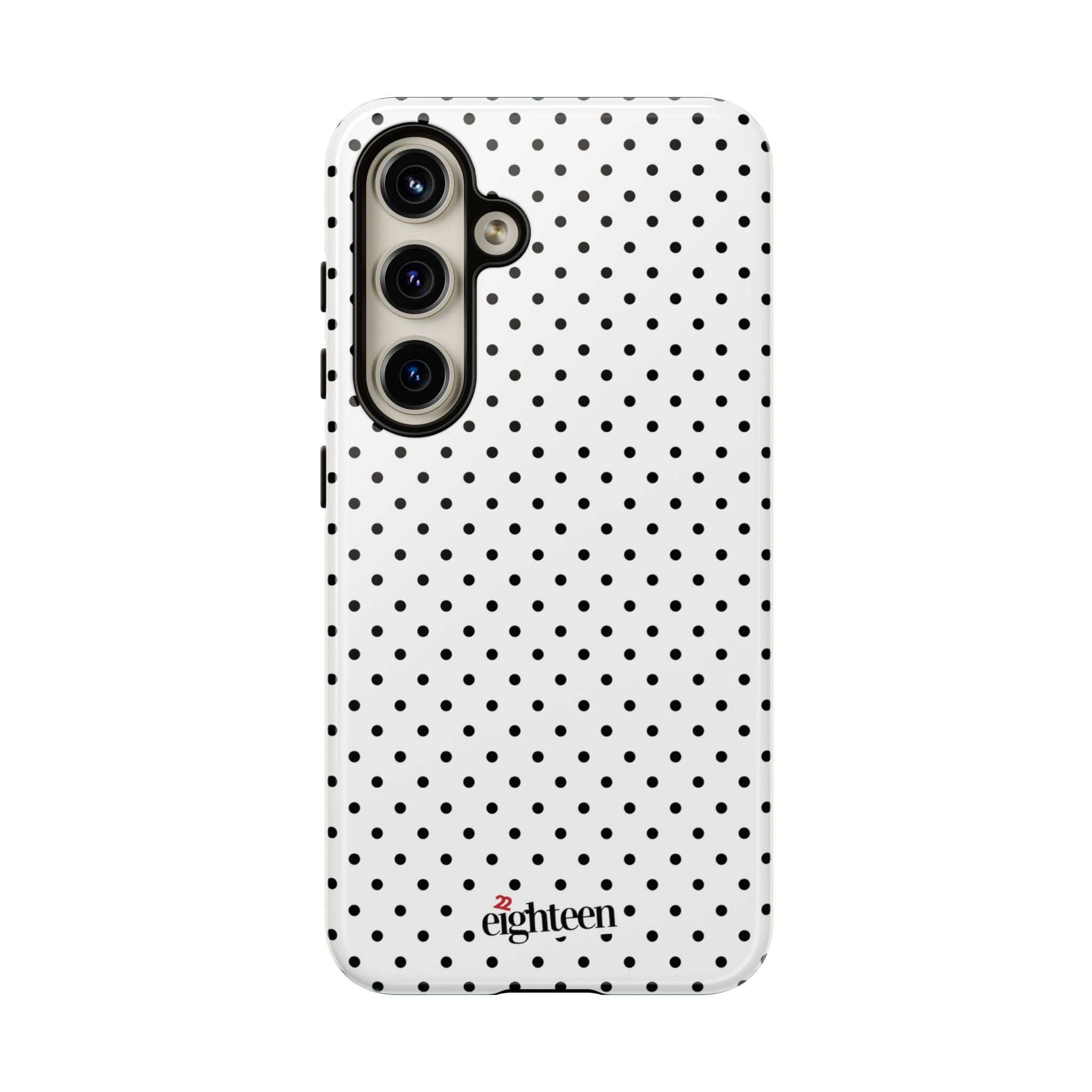 White Dotty Tough Phone Case