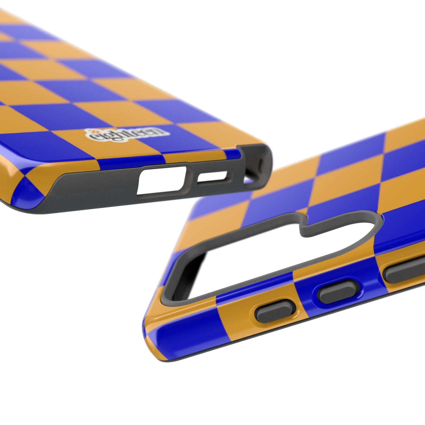 Royal Blue & Gold Checkered Tough Phone Case