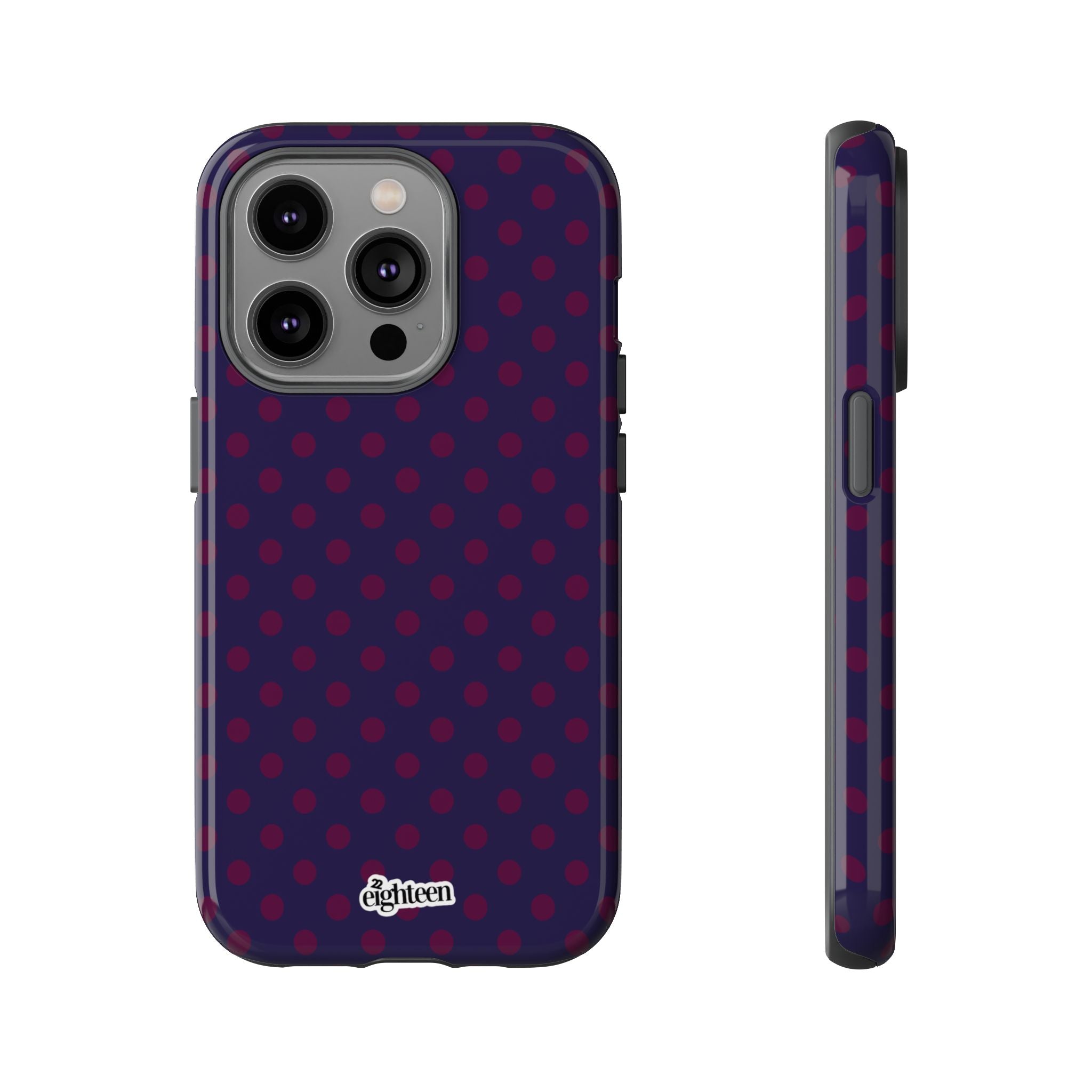 Night Blue & Burgundy Dot Theory Phone Case