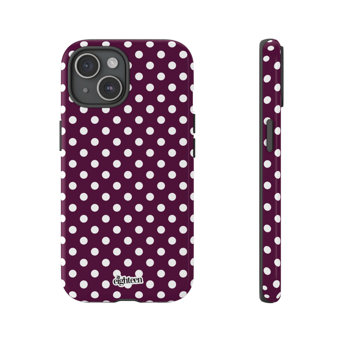 Maroon + White Dot Theory Phone Case