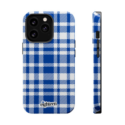 Royal Blue & White Sorority Plaid MagSafe Tough Case