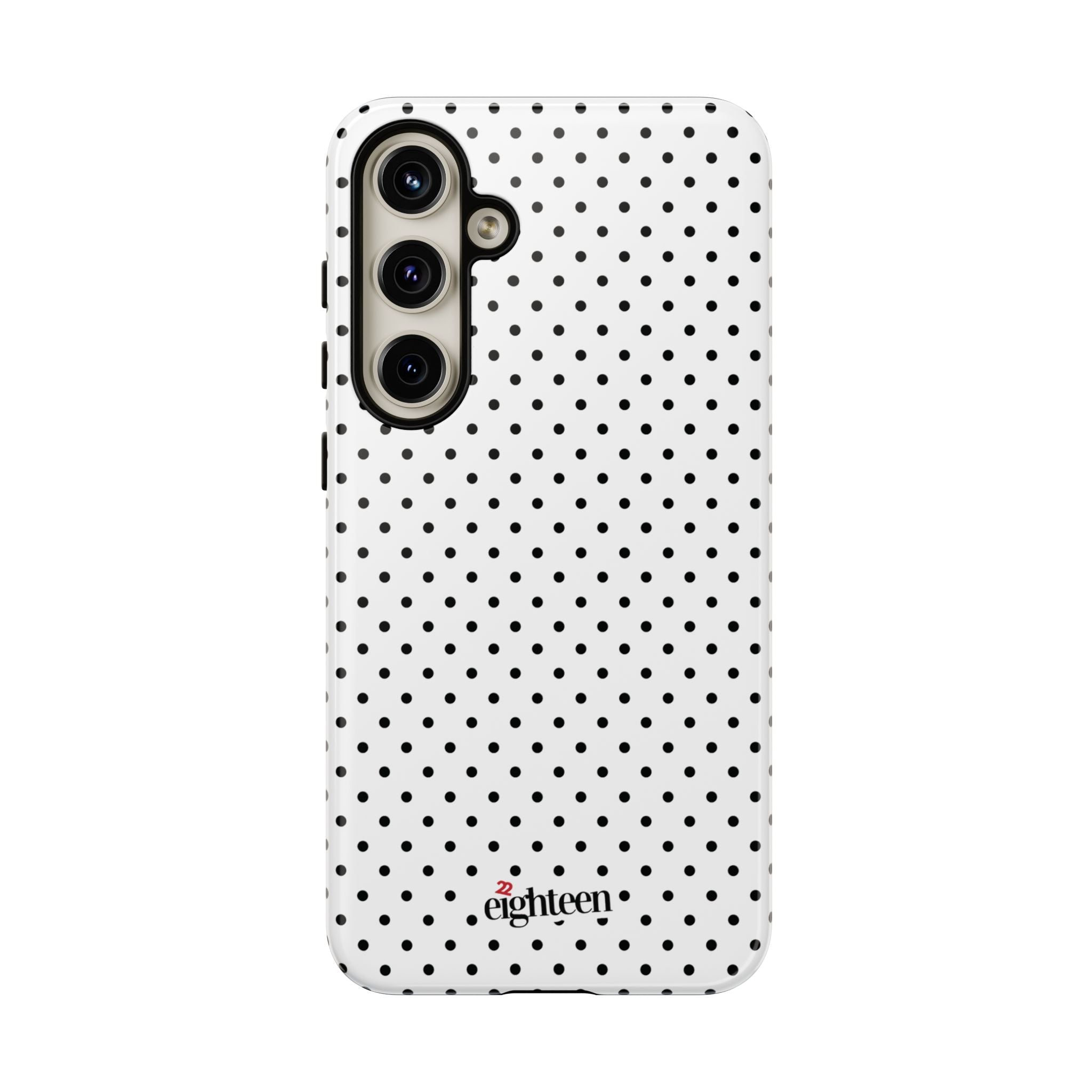 White Dotty Tough Phone Case