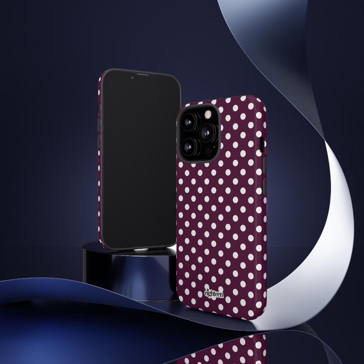 Maroon + White Dot Theory Phone Case