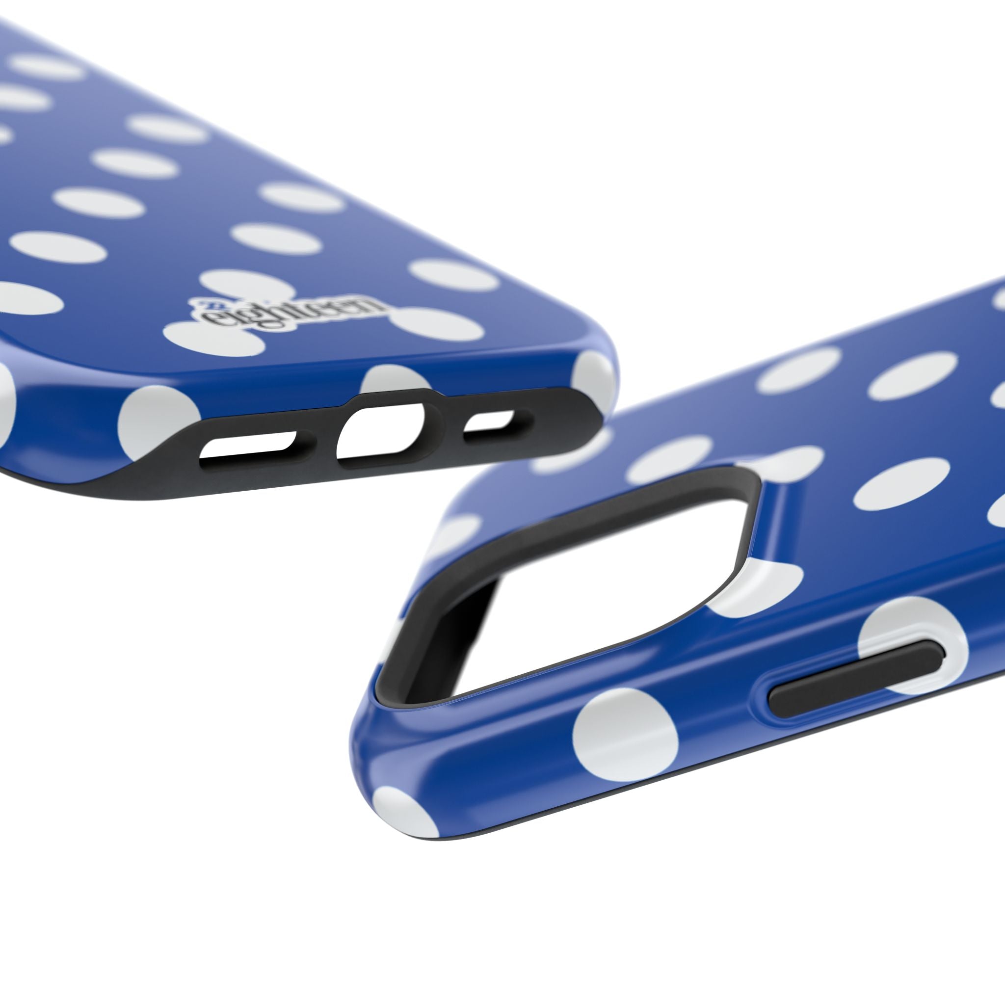 Royal Blue & White Polka Dot MagSafe Tough Case