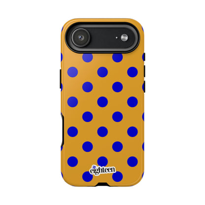 Royal Blue & Gold Polka Dot Tough Phone Case