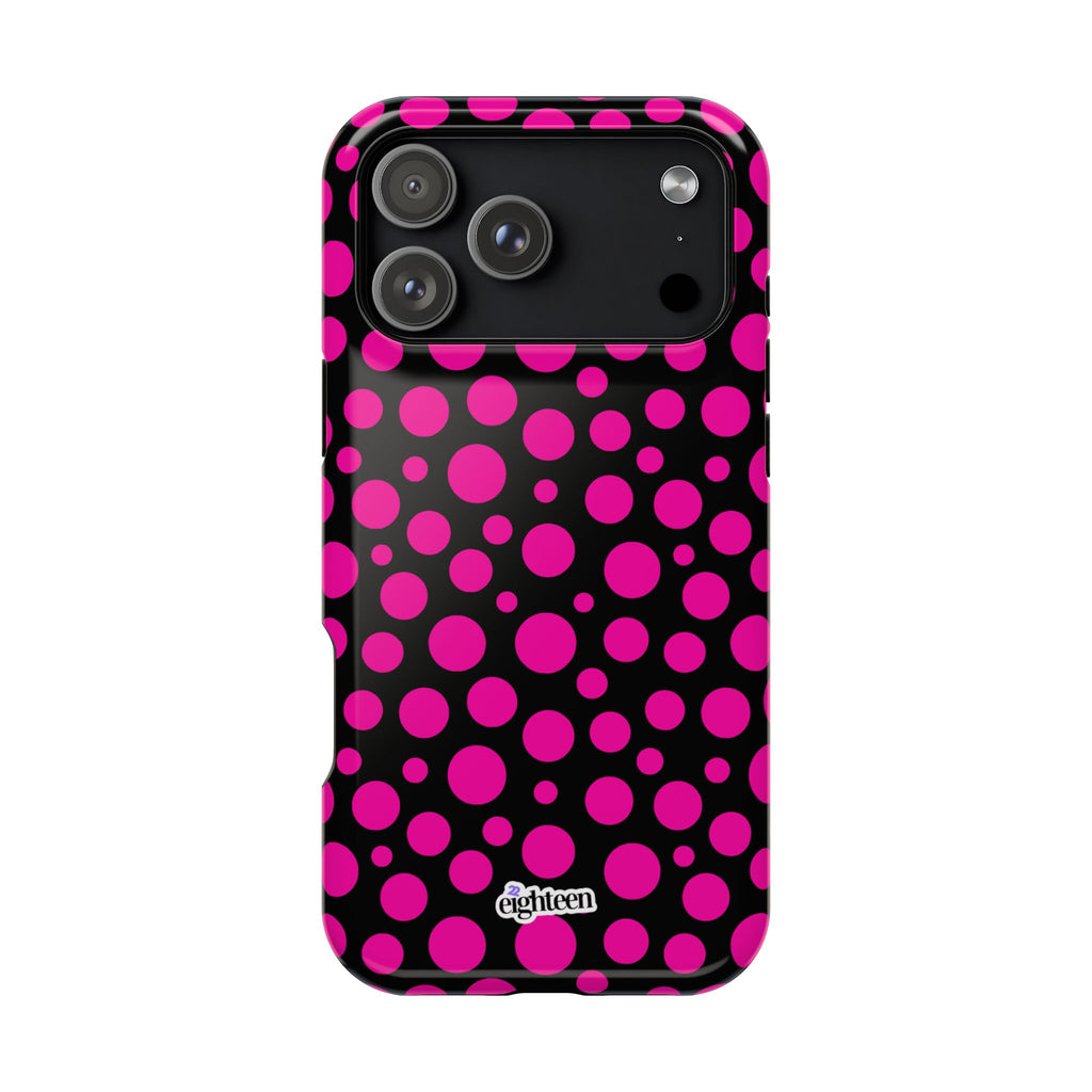 Black + Pink Poppy MagSafe Tough Case