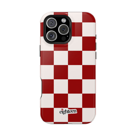 Crimson & Cream Sorority Checkered MagSafe Tough Case