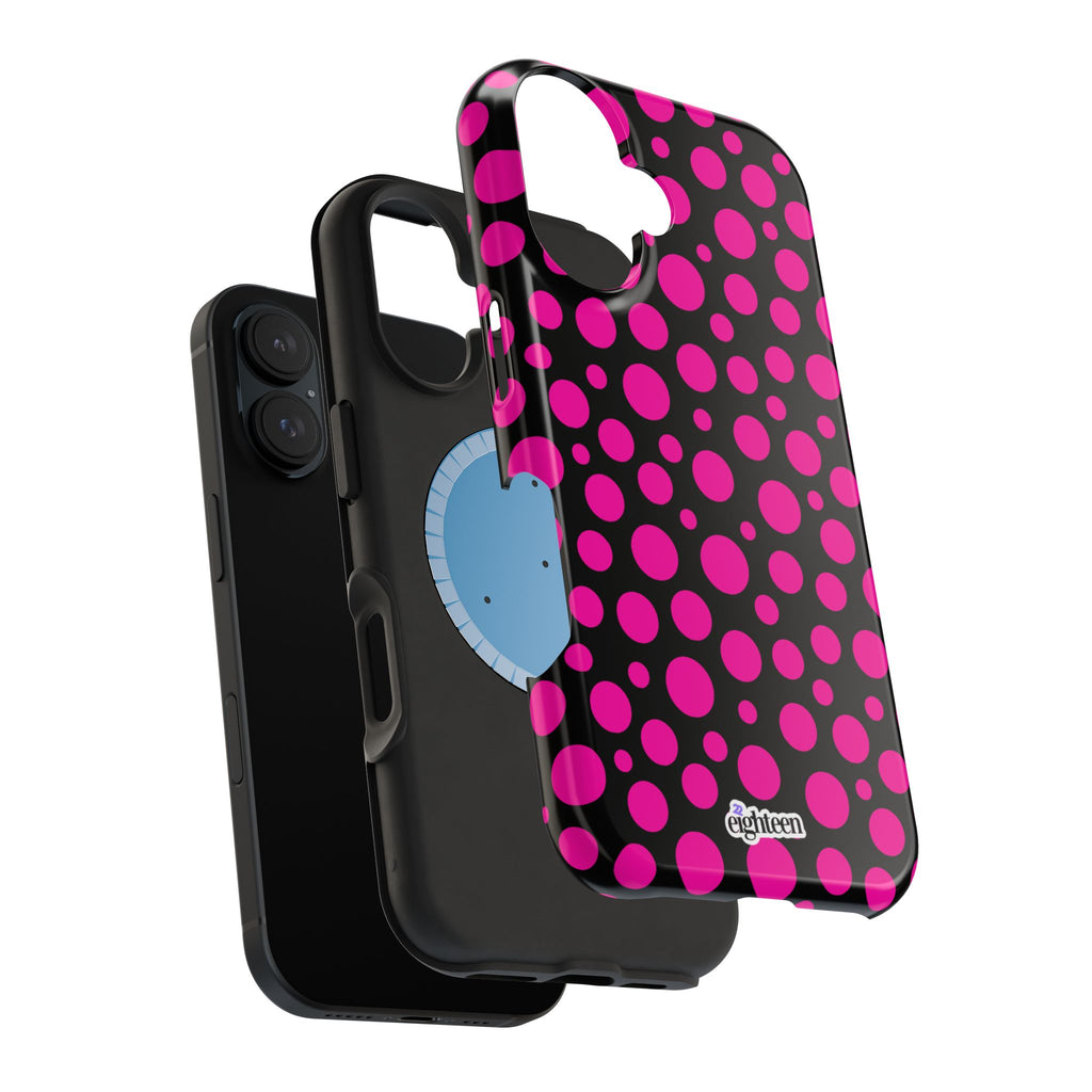 Black + Pink Poppy MagSafe Tough Case