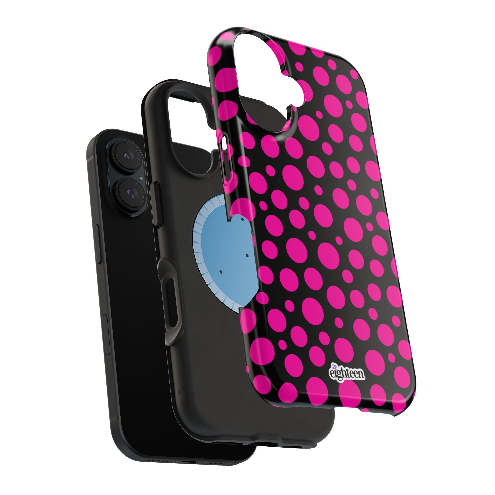 Black + Pink Poppy MagSafe Tough Case