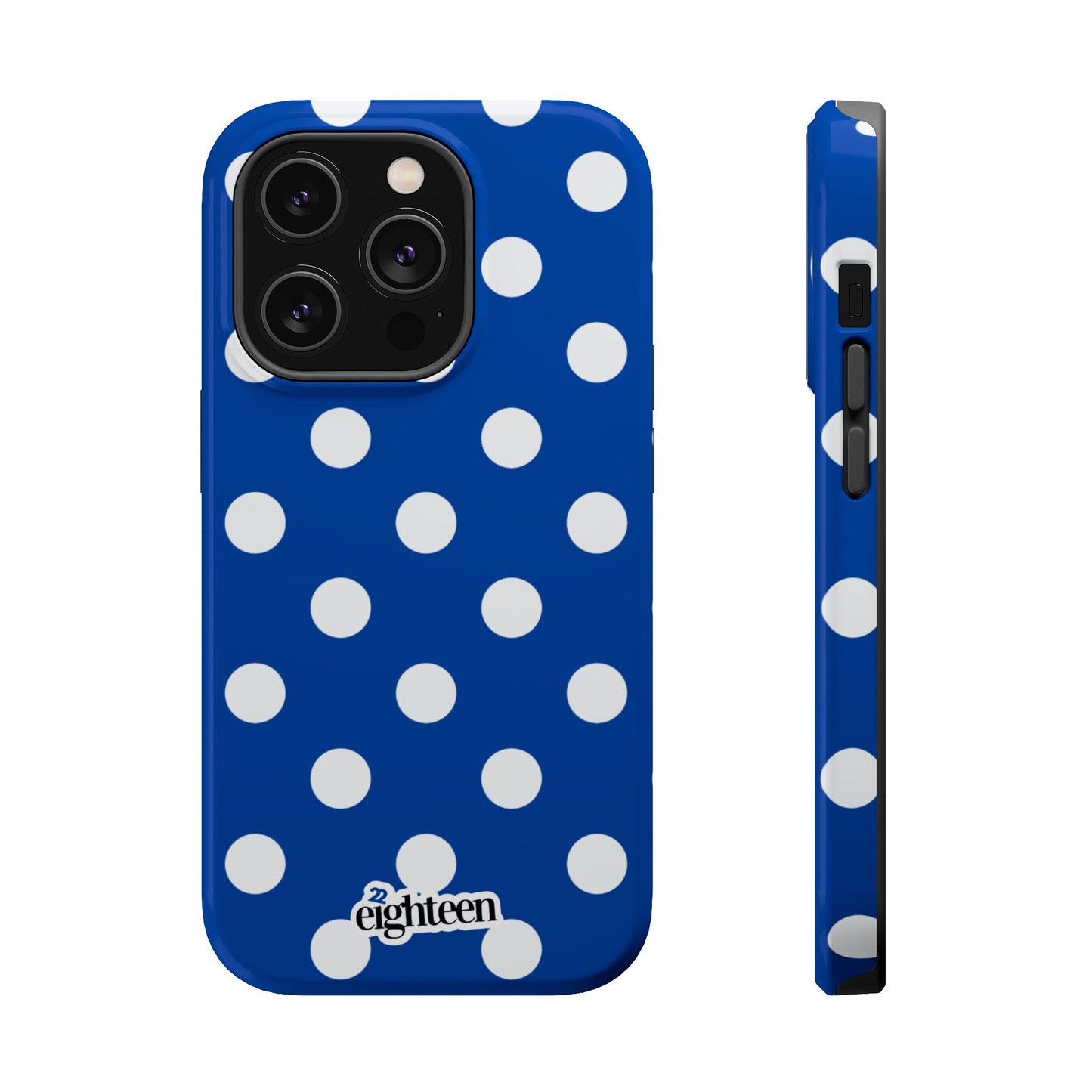 Royal Blue & White Sorority Polka Dot MagSafe Tough Case