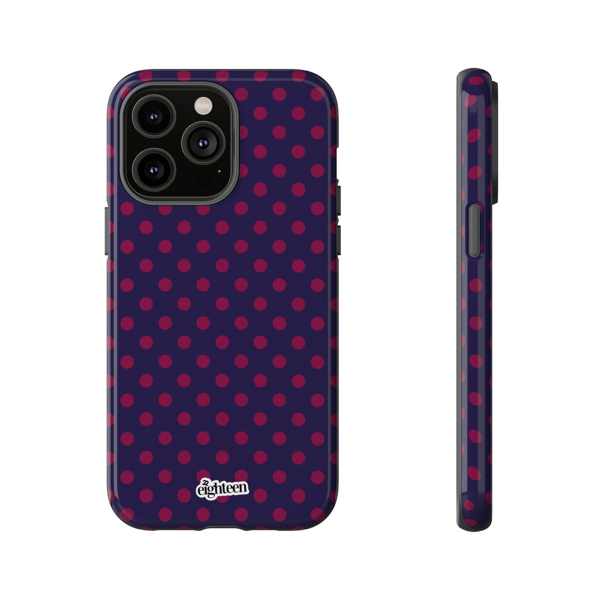 Night Blue & Burgundy Dot Theory Phone Case
