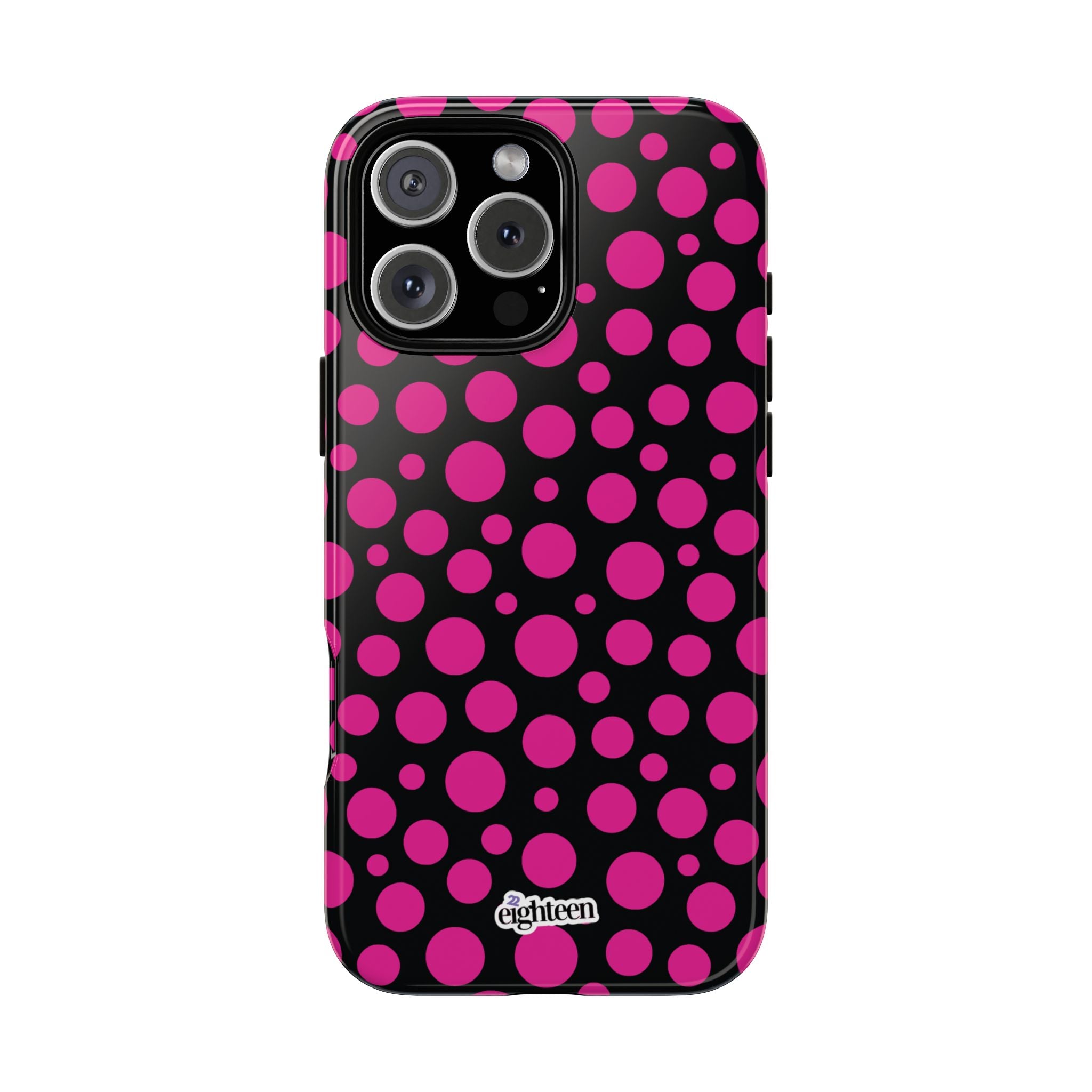 Black + Pink Poppy Tough Phone Case
