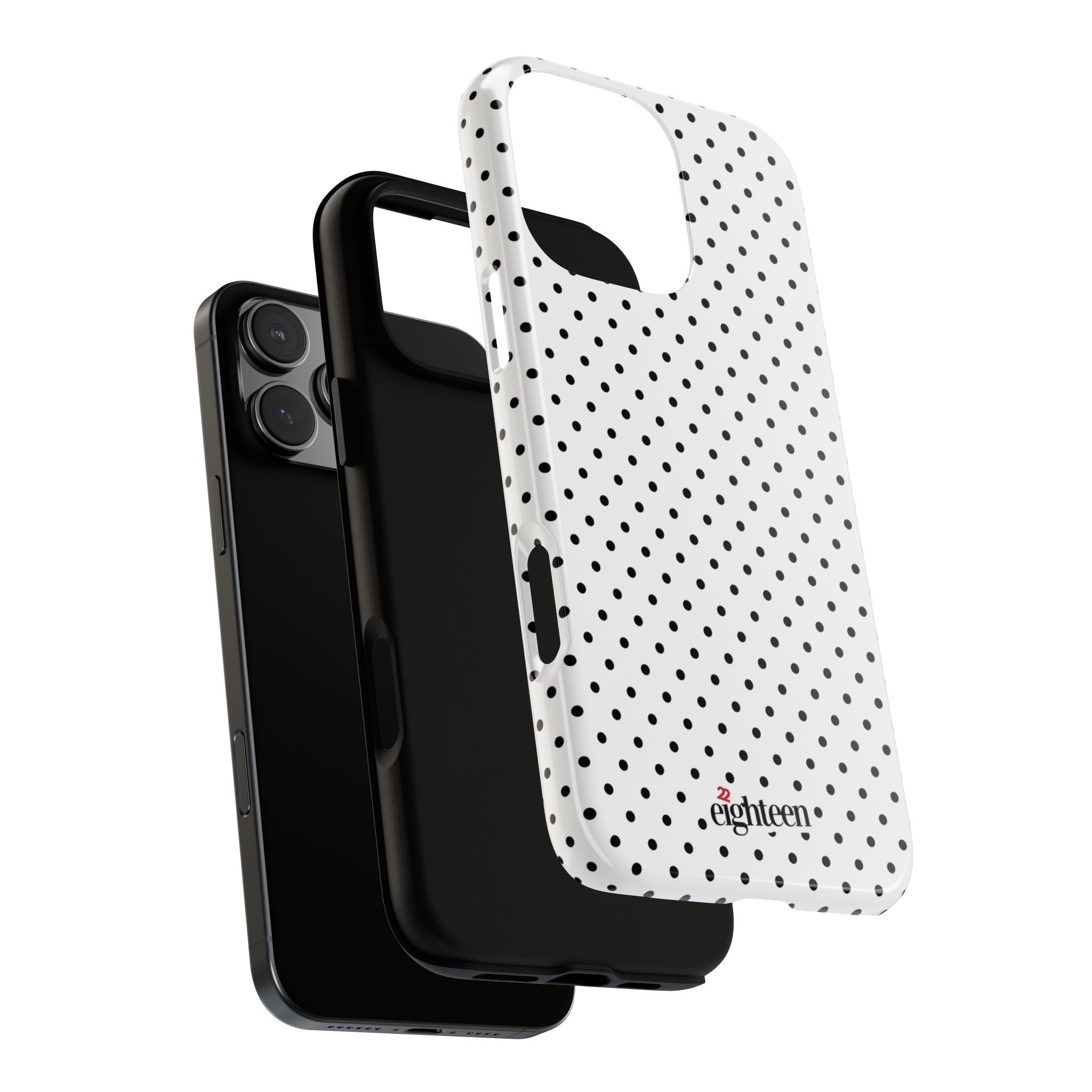 White Dotty Tough Phone Case