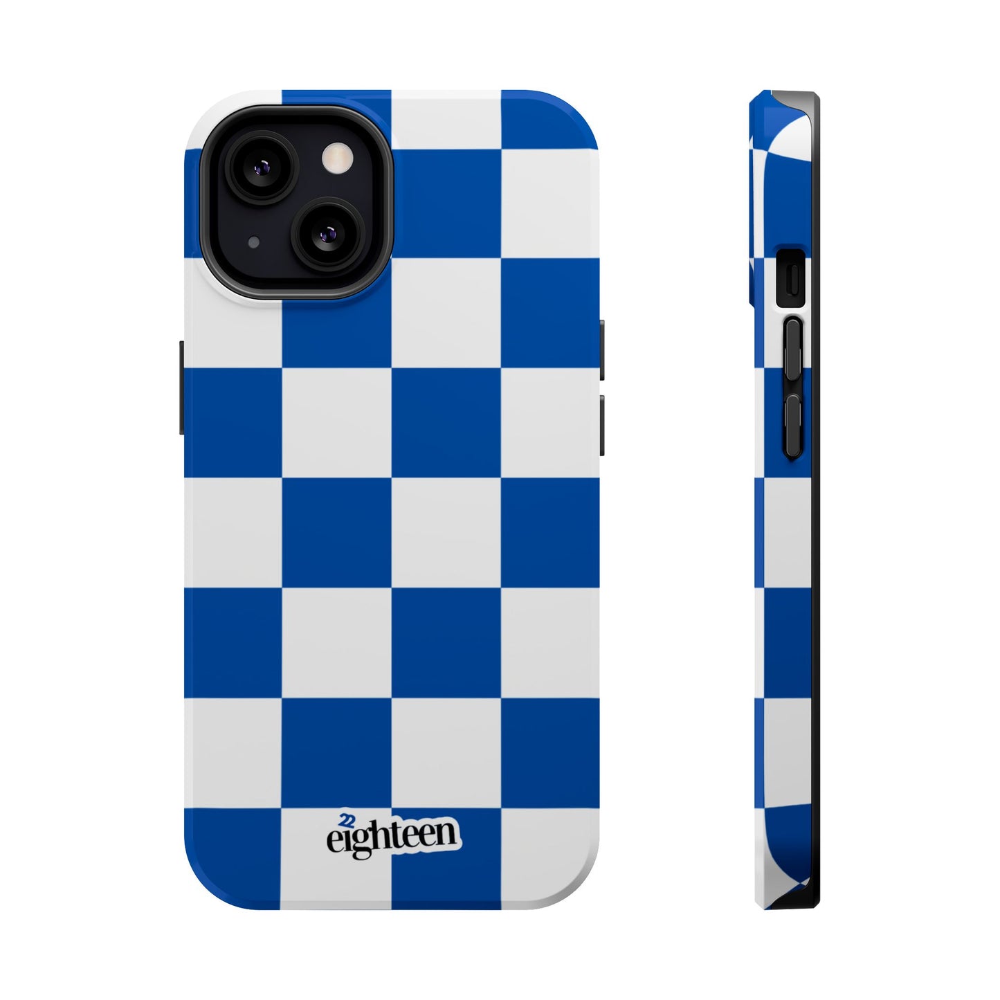Royal Blue & White Sorority Checkered MagSafe Tough Case