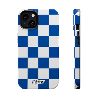 Royal Blue & White Sorority Checkered MagSafe Tough Case