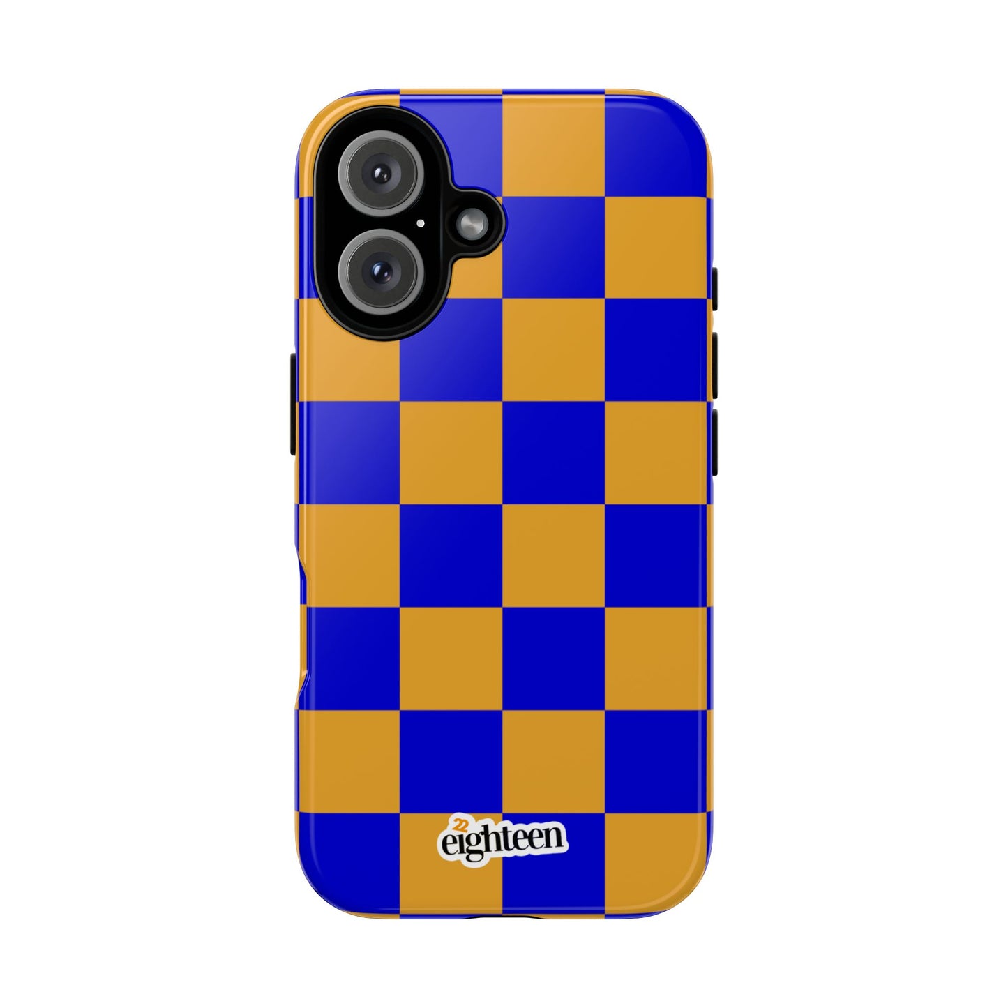 Royal Blue & Gold Checkered Tough Phone Case