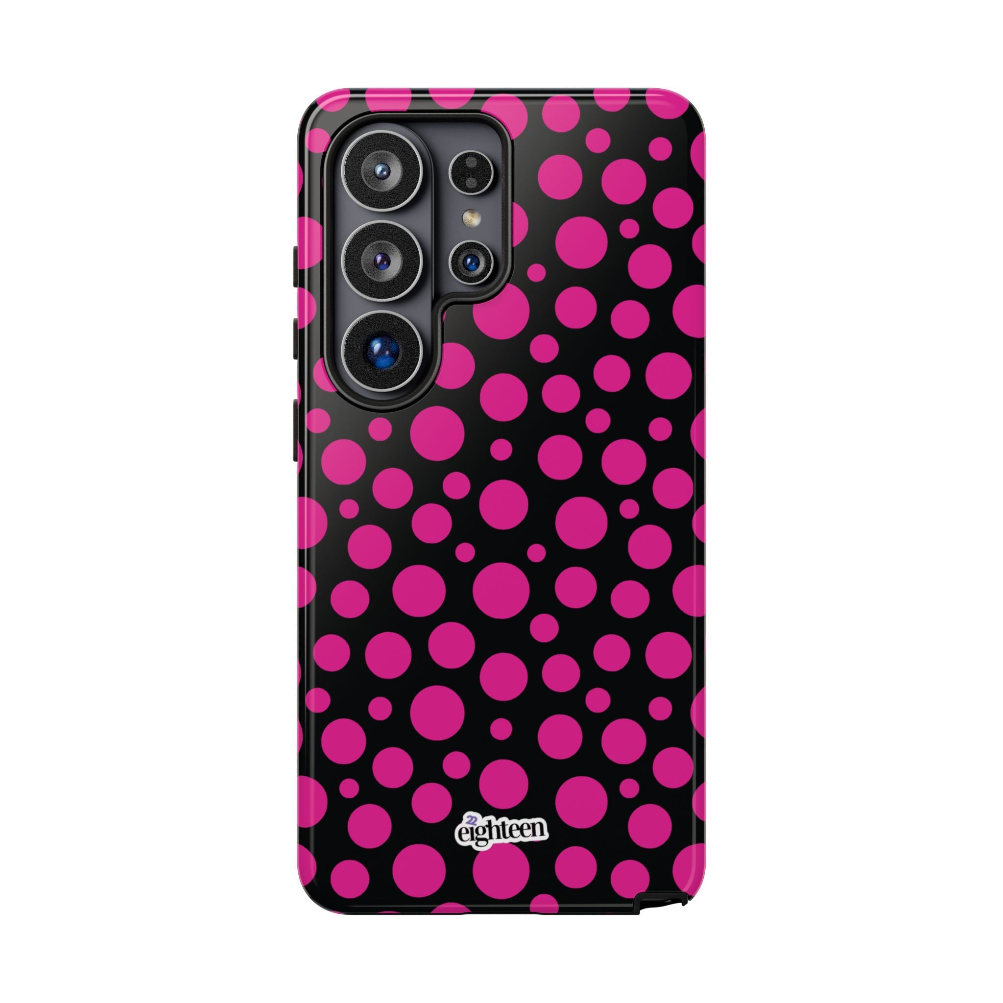 Black + Pink Poppy Tough Phone Case