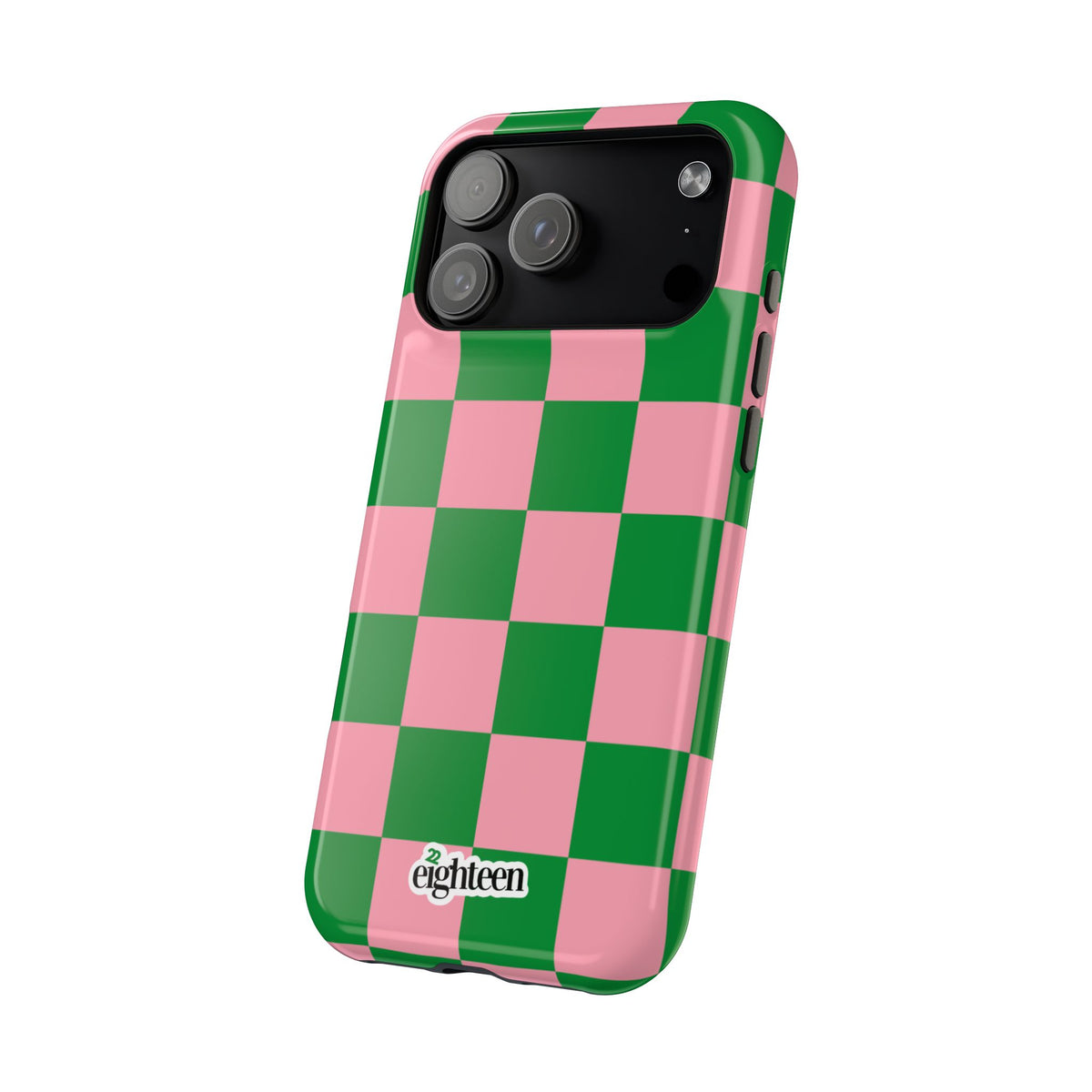 Pink Salmon & Apple Green Check, Please! MagSafe Phone Case