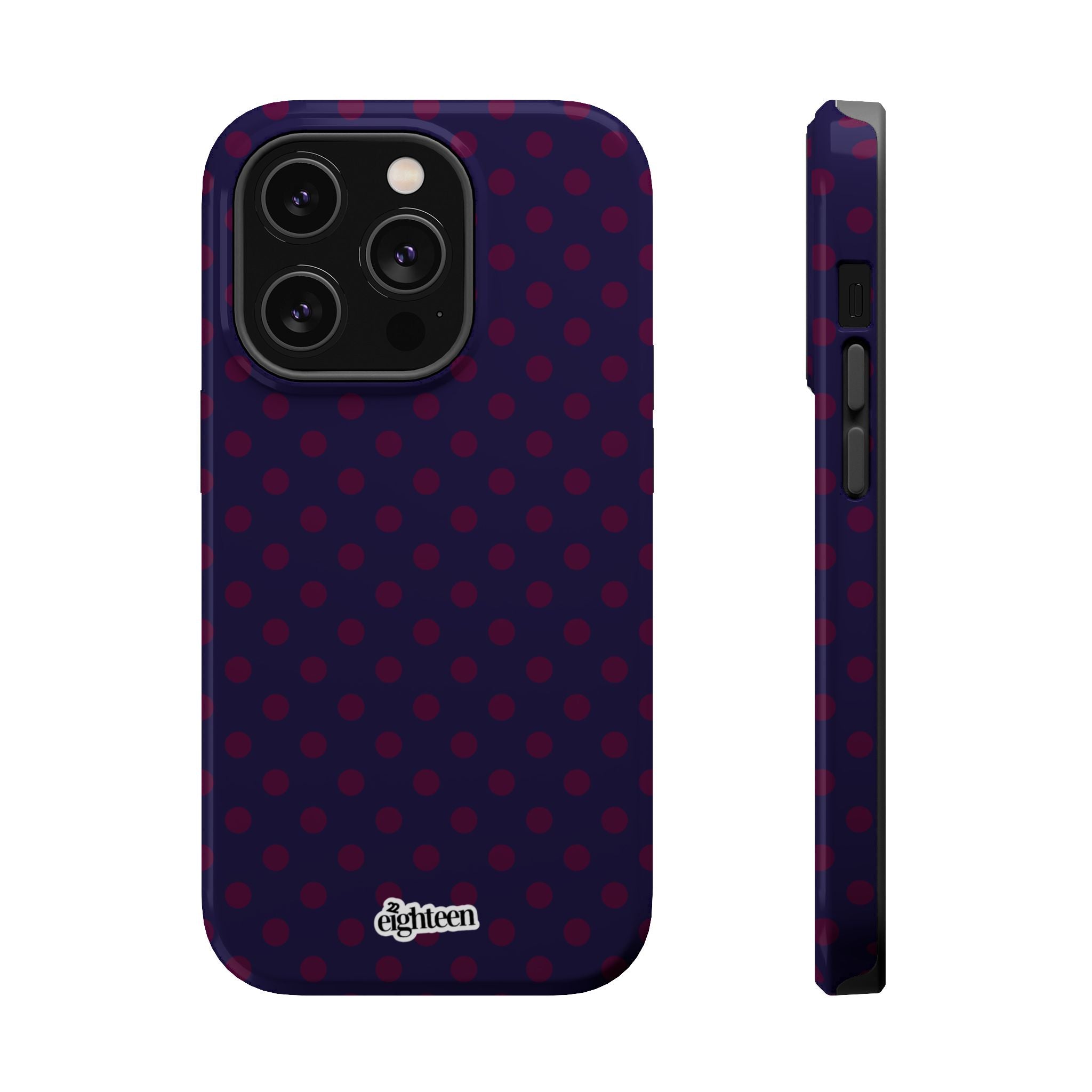 Night Blue & Burgundy Dot Theory MagSafe Phone Case