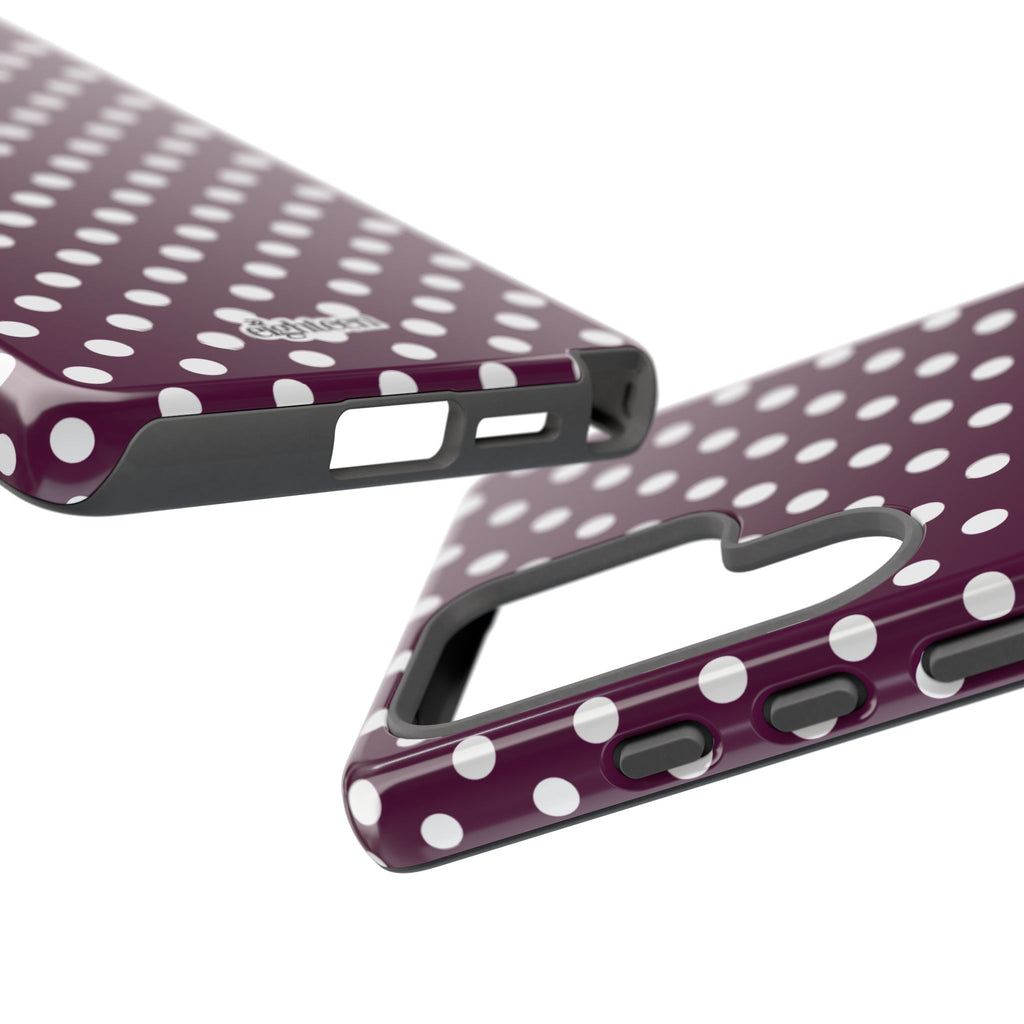 Maroon & White Dot Theory Phone Case