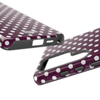 Maroon & White Dot Theory Phone Case