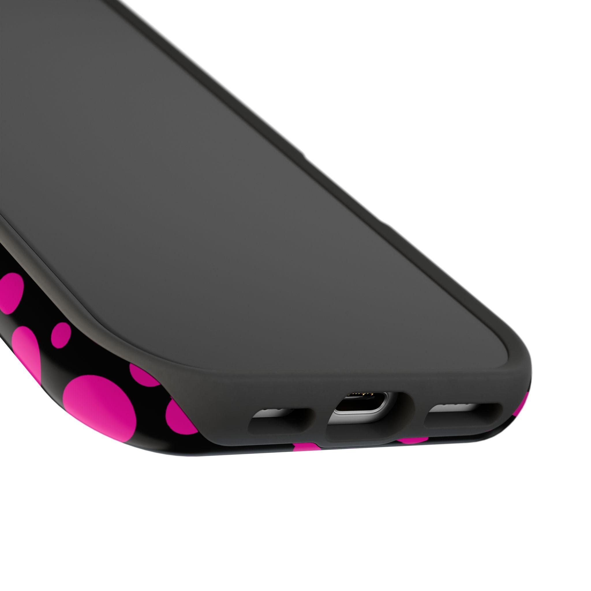 Black + Pink Poppy MagSafe Tough Case